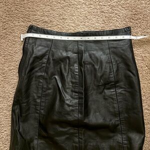 Sleek Black Leather Mini Skirt